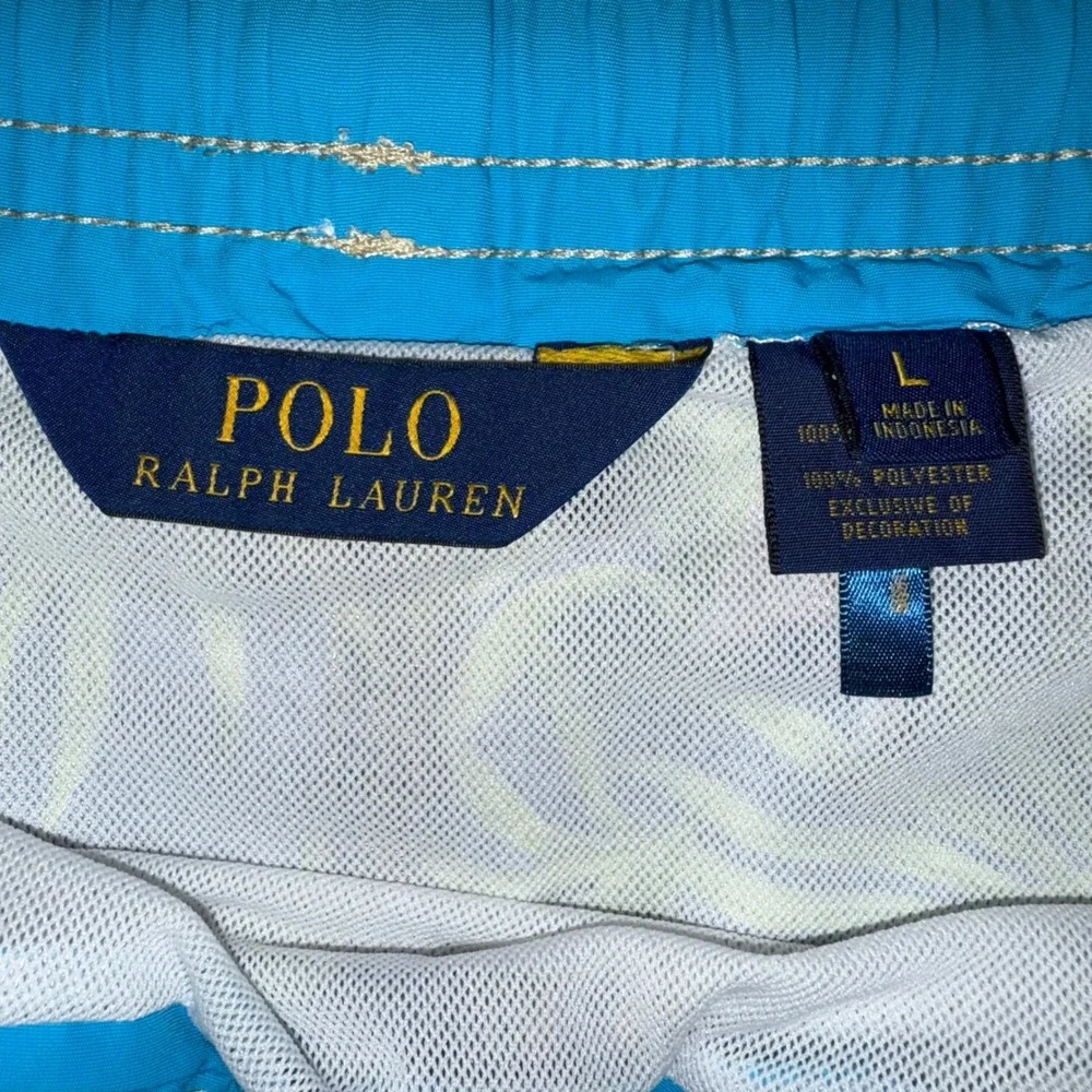 Polo Ralph Lauren Swim Trunks Blue Floral Tropical Lined Swimsuit‎ Shorts Size L